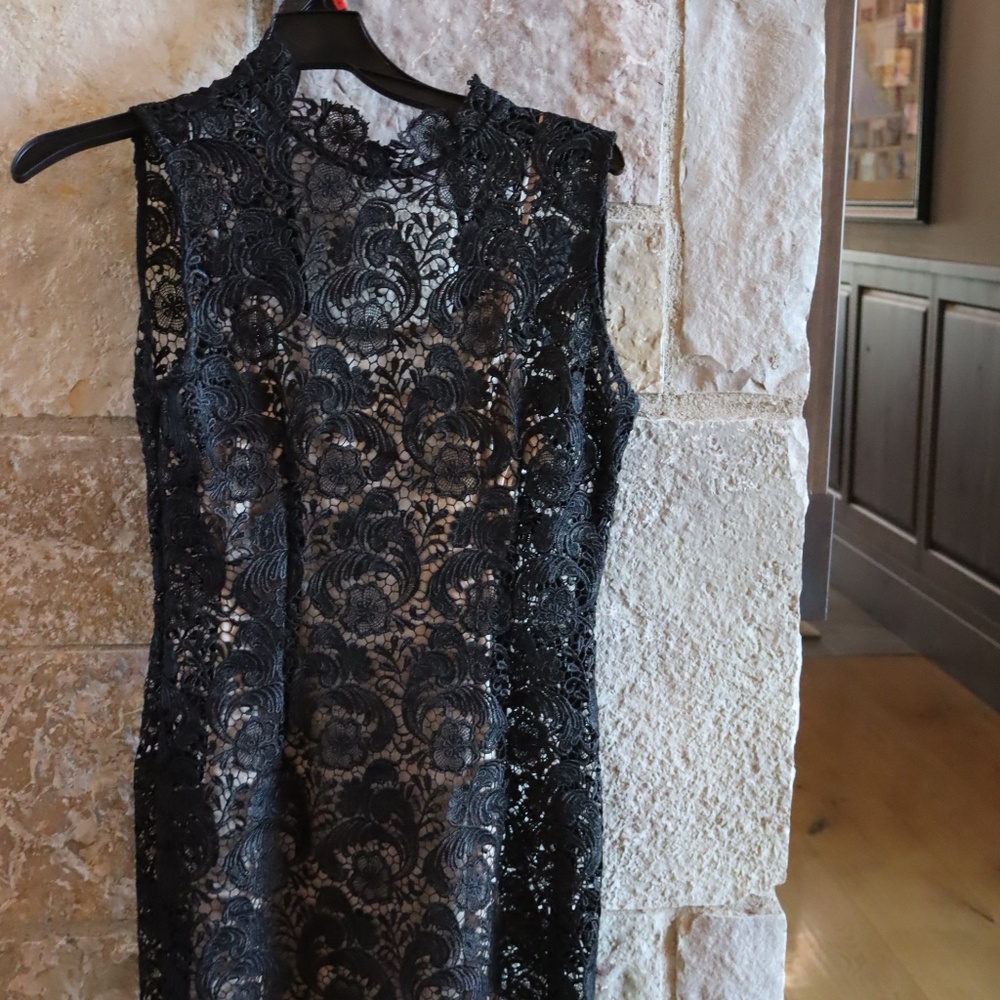 Gracia - Black and Tan Cocktail Dress - Size M